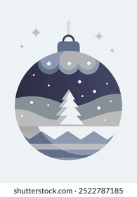 A detailed Christmas ornament with a charming tree inside