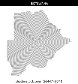 Detailed circle highlights Botswana's geographic contours.