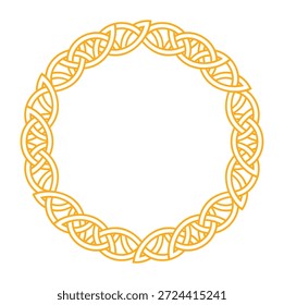 Marco circular detallado inspirado en el arte celta y vikingo, perfecto para realzar tus proyectos de diseño nórdico.