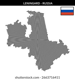 Detailed circular map showcasing Leningrad Russia