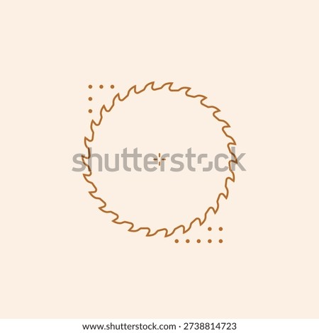 A detailed circular saw blade icon, symbolizing precision carpentry and industrial machinery.