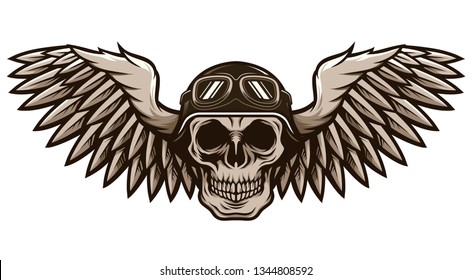 Detailed Classic Skull Head Wearing Retro Stock Vector (Royalty Free ...