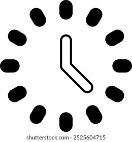 Detailed Clock Face Icon Representing Timekeeping, Precision, and Functionality, Perfect for Highlighting Watches, Time Management, and Hourly Schedules in a Clean and Modern Design