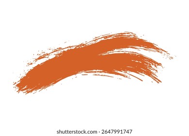 A detailed, close up shows an orange brush stroke with a semi-transparent background. The stroke features a textured look and dynamic linear elements against a clean white backdrop.
