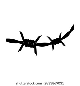 Detailed close-up of barbed wire highlighting its sharp points and twisted metal design, used for fencing and security purposes.