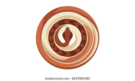Detailed close-up of a cinnamon roll with golden brown and creamy swirls showcasing delicious baked pastry for bakery dessert theme