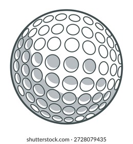 Close detalhado de uma bola de golfe com numerosas covinhas. Esta imagem mostra uma bola de golfe com um padrão detalhado de numerosas covinhas em sua superfície