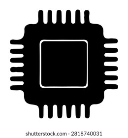 Detailed close-up of a microchip microprocessor illustrating electronic components and circuitry design.