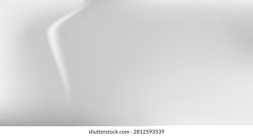 Detailed close-up of a single white feather isolated on a gray background.