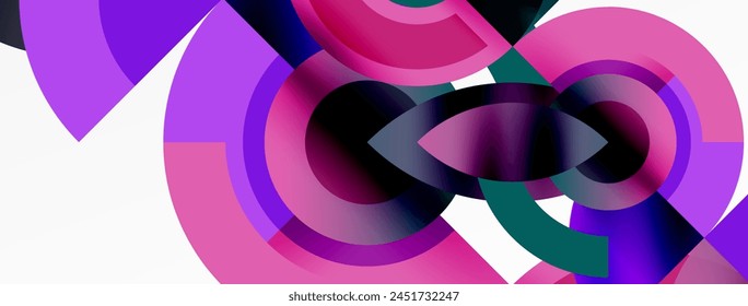 A detailed closeup of a vibrant pink and purple geometric pattern on a crisp white background, showcasing the colorfulness and artistry of the intricate design