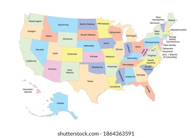 Usa Map States Stock Vector (royalty Free) 210603862 