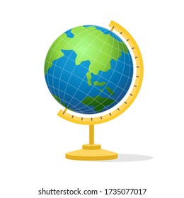 Globo de color detallado, gráficos degradados aislados en fondo blanco.