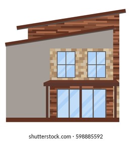 Detailed colorful flat house. Vector illustration