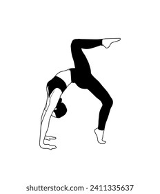 Detailed colorful silhouette yoga vector illustration. Fitness Concept. Gymnastics.