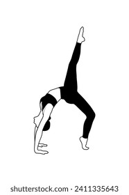Detailed colorful silhouette yoga vector illustration. Fitness Concept. Gymnastics.