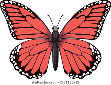 A detailed, colorful vector of a red butterfly.