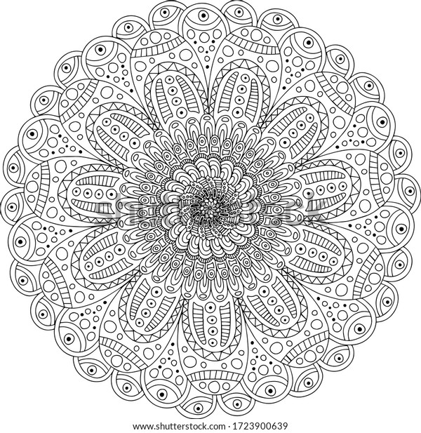 Detailed Coloring Page Circled Vector Abstract Stock Vector (Royalty ...