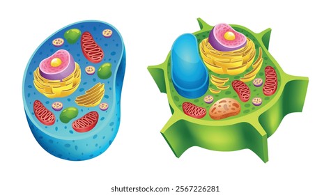 A detailed comparison of diagrams illustrating the differences between animal and plant cells