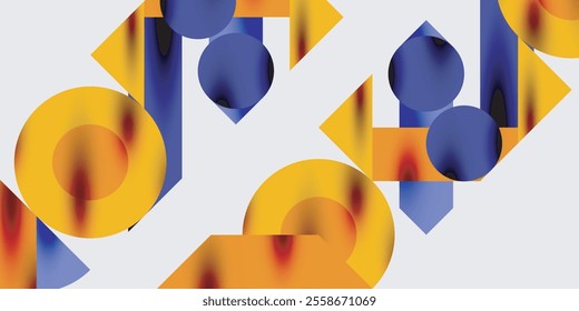 Detailed composition of circles, semicircles, and triangles with glossy effects and smooth gradients. A sleek and modern vector design for creative and tech-inspired projects