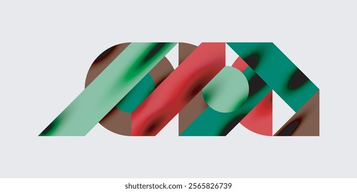 Detailed composition of circles, semicircles, and triangles with glossy effects and smooth gradients. A sleek and modern vector design for creative and tech-inspired projects
