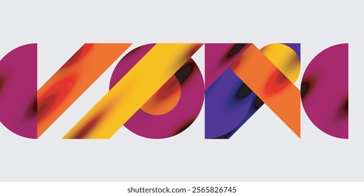 Detailed composition of circles, semicircles, and triangles with glossy effects and smooth gradients. A sleek and modern vector design for creative and tech-inspired projects