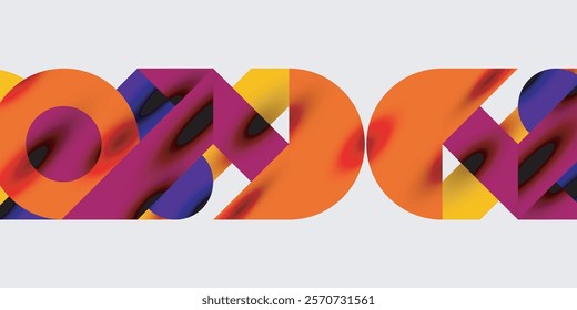 Detailed composition of circles, semicircles, and triangles with glossy effects and smooth gradients. A sleek and modern vector design for creative and tech-inspired projects