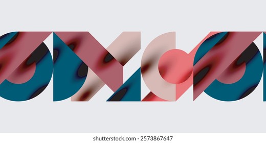 Detailed composition of circles, semicircles, and triangles with glossy effects and smooth gradients. A sleek and modern vector design for creative and tech-inspired projects