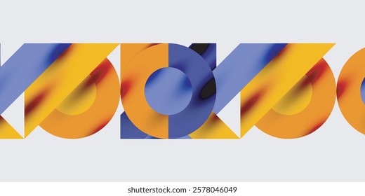 Detailed composition of circles, semicircles, and triangles with glossy effects and smooth gradients. A sleek and modern vector design for creative and tech-inspired projects