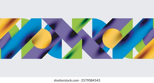 Detailed composition of circles, semicircles, and triangles with glossy effects and smooth gradients. A sleek and modern vector design for creative and tech-inspired projects