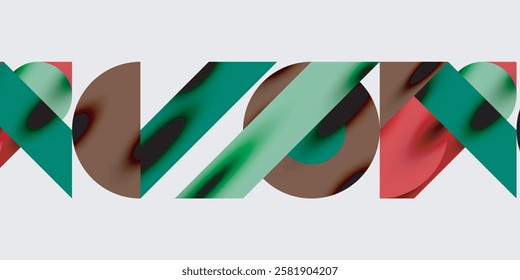 Detailed composition of circles, semicircles, and triangles with glossy effects and smooth gradients. A sleek and modern vector design for creative and tech-inspired projects