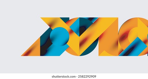 Detailed composition of circles, semicircles, and triangles with glossy effects and smooth gradients. A sleek and modern vector design for creative and tech-inspired projects