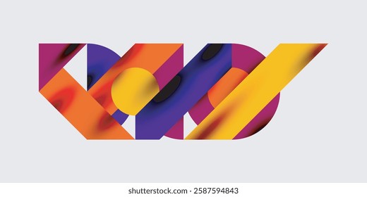 Detailed composition of circles, semicircles, and triangles with glossy effects and smooth gradients. A sleek and modern vector design for creative and tech-inspired projects