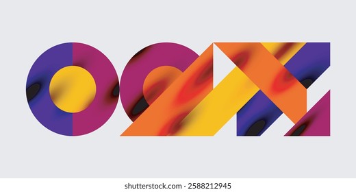 Detailed composition of circles, semicircles, and triangles with glossy effects and smooth gradients. A sleek and modern vector design for creative and tech-inspired projects