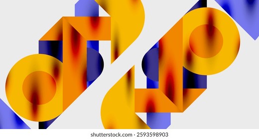 Detailed composition of circles, semicircles, and triangles with glossy effects and smooth gradients. A sleek and modern vector design for creative and tech-inspired projects