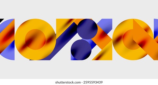 Detailed composition of circles, semicircles, and triangles with glossy effects and smooth gradients. A sleek and modern vector design for creative and tech-inspired projects