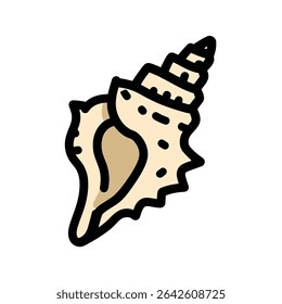 Detailed conch displays texture isolated graphic representation