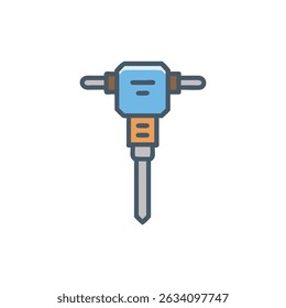 Detailed construction jackhammer tool for road work and repair