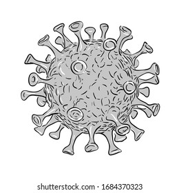 Detailed corona virus vector drawing