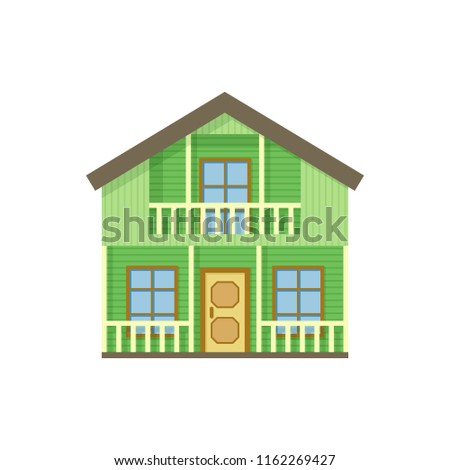 Detailed Cottage Country House Home Facade Stock Vector Royalty