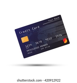 detailed credit card isolated on white background, Vector illustration 
