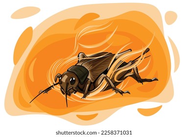 Detailed cricket insect vector background