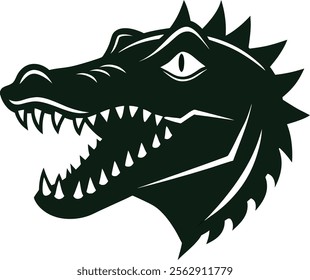 Detailed Crocodile Head Vector Illustration Art