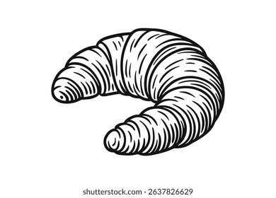 Detailed Croissant Vector Illustration for Bakery, Breakfast, and Food Designs