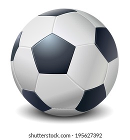 Detailed dark blue fringe football ball isolated on white background. Vector illustration