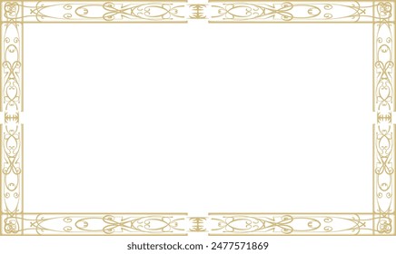 Detailed decoration gold frame background material
