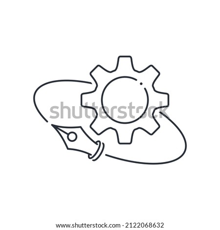 Detailed description of the mechanism, technology. Technical requirements, characteristics. Vector linear icon isolated on white background