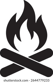 A detailed design depicting a bonfire, rendered with vibrant colors and high resolution. The artwork features a realistic depiction of flames and embers, suitable for various design applications.