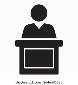 A detailed design depicting a witness stand, likely for legal or courtroom settings. 