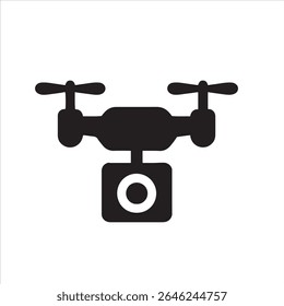 A detailed design featuring a drone equipped with a camera. 