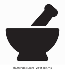 A detailed design featuring a mortar and pestle